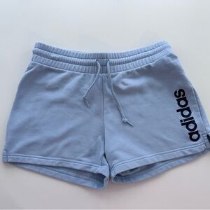 Adidas Women's Cornflower Blue 100% Cotton Athletic Shorts Size Small